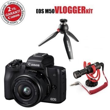 Canon EOS M50 15-45mm Vlogger Kit - Canon Eurasia Garantili
