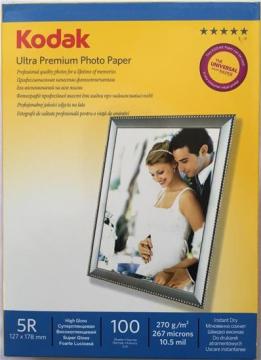 Kodak Ultra Premium Inkjet Baskı Kağıdı 5R 13x18 270 gr. Glossy (Parlak)